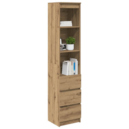 Highboard hantverksmässig ek 37,5x35x180 cm konstruerat trä