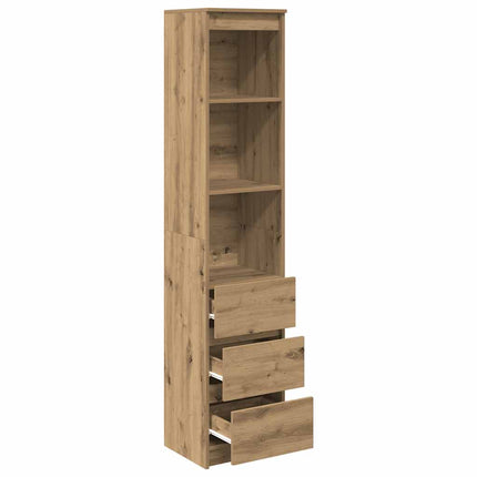 Highboard hantverksmässig ek 37,5x35x180 cm konstruerat trä