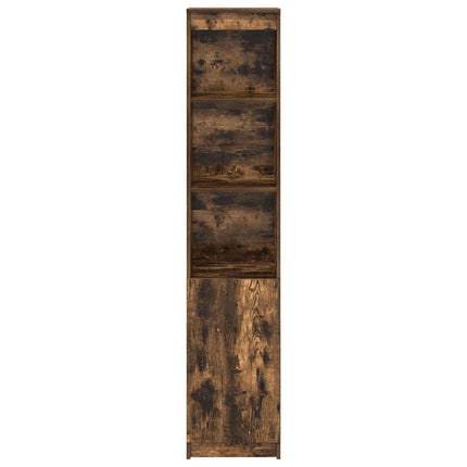 Highboard rökt ek 37,5x35x180 cm konstruerat trä