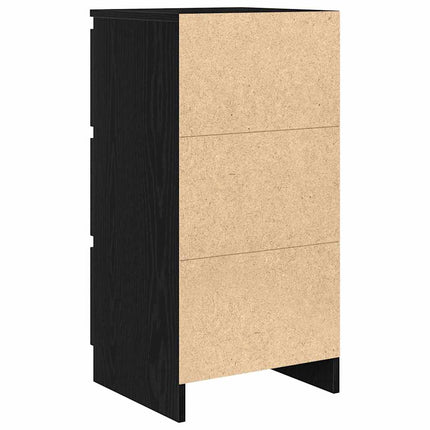 Skänk svart ek 37,5x35x76 cm konstruerat trä