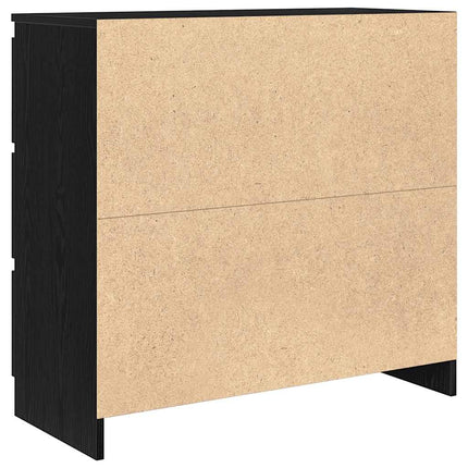 Skänk svart ek 80x35x76 cm konstruerat trä