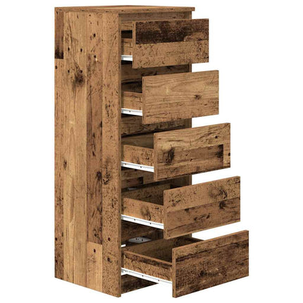 Skänk med lådor gammalt trä 37,5x35x99 cm konstruerat trä