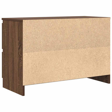 TV-bänk brun ek 80x35x54 cm konstruerat trä