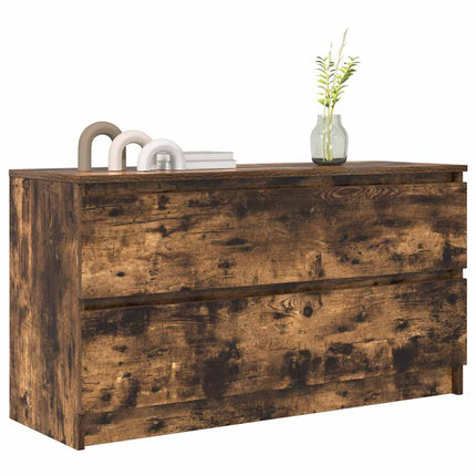 TV-bänk rökt ek 100x35x54 cm konstruerat trä