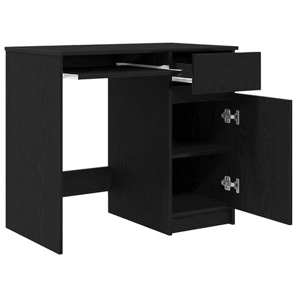 Skrivbord svart ek 86x49x76 cm konstruerat trä