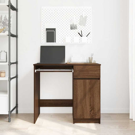 Skrivbord brun ek 86x49x76 cm konstruerat trä