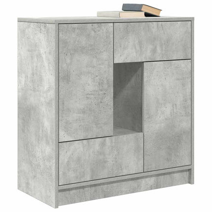 Skänk med lådor och dörrar betonggrå 70,5x34x74,5 cm