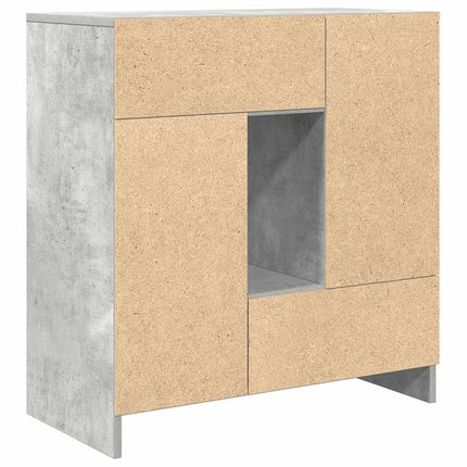 Skänk med lådor och dörrar betonggrå 70,5x34x74,5 cm