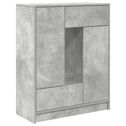 Skänk med lådor och dörrar betonggrå 73x31x90 cm