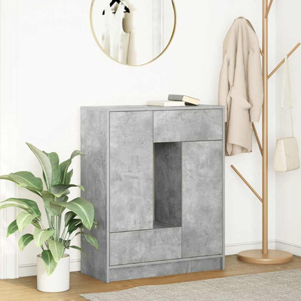Skänk med lådor och dörrar betonggrå 73x31x90 cm