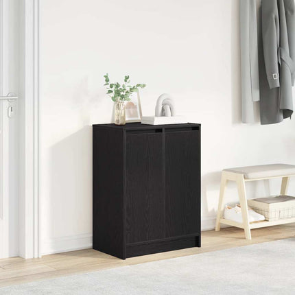 Skoskåp svart ek 57x34x76 cm konstruerat trä