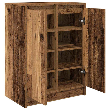 Skoskåp gammalt trä 57x34x76 cm konstruerat trä