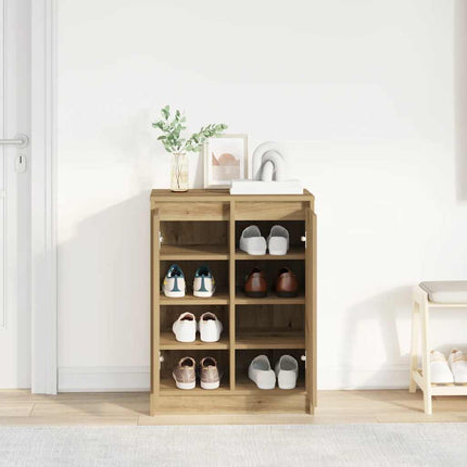 Skoskåp hantverksmässig ek 57x34x76 cm konstruerat trä