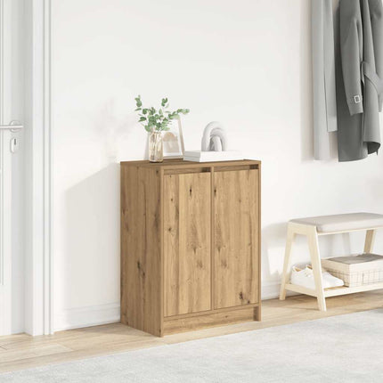 Skoskåp hantverksmässig ek 57x34x76 cm konstruerat trä