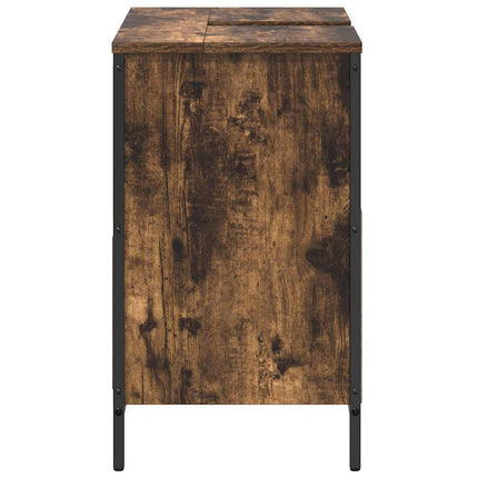 Tvättställsskåp med lådor rökfärgad ek 60x34,5x60 cm