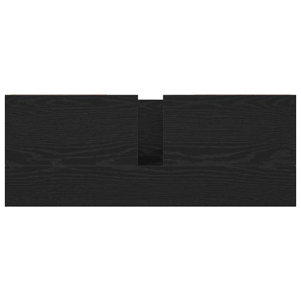 Tvättställsskåp med lådor svart ek 90x34,5x60 cm