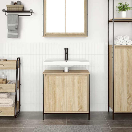 Tvättställsskåp för badrum sonoma-ek 60x34,5x60 cm