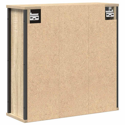 Väggskåp för badrum med spegel sonoma-ek 60x21x60 cm
