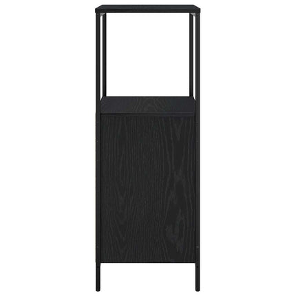 Badrumsskåp med hyllor svart ek 36x35x95 cm