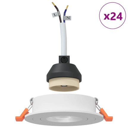 Spotlight 24 pcs Vit 9 x 9 x 2 cm Aluminium