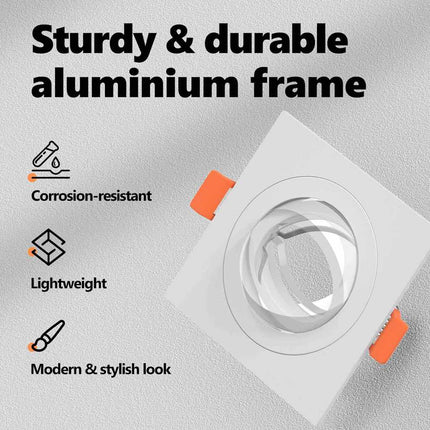 Spotlight 6 st Vit 9 x 9 x 2 cm Aluminium