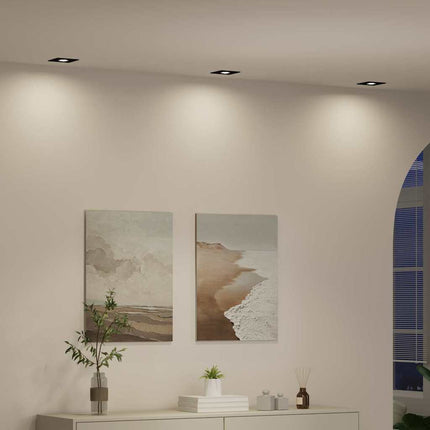Spotlight 6 pcs Svart 9 x 9 x 2 cm Aluminium