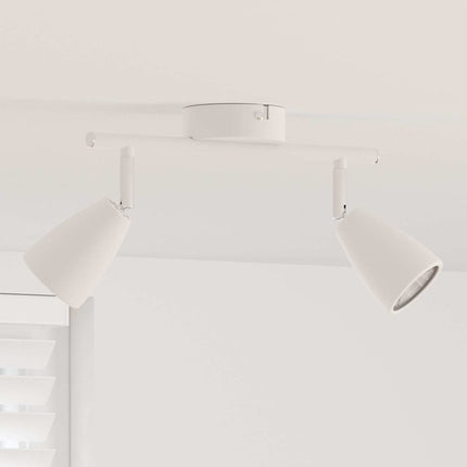 Takspotlight med strålkastare Vit 25.5 x 8 x 16 cm Metall