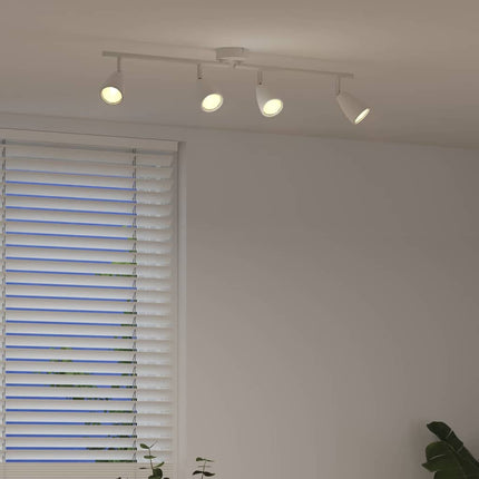 Takspotlight med strålkastare Vit 70 x 12,5 x 10,5 cm Metall