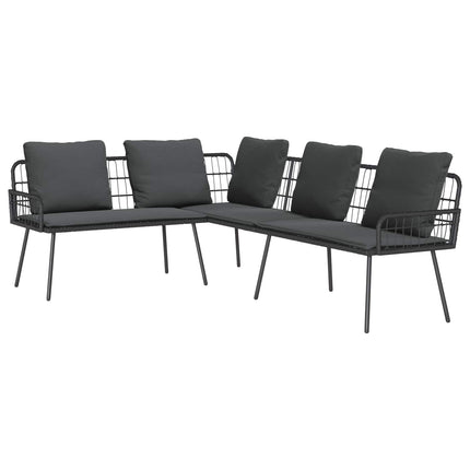 Soffa med kudde Antracit 173 x 231 x 90cm Stål