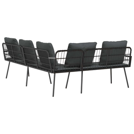 Soffa med kudde Antracit 173 x 231 x 90cm Stål