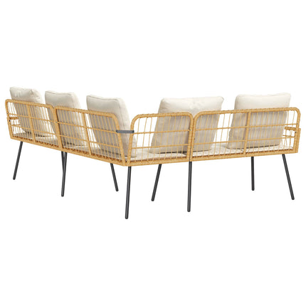 Soffa med kudde Natur 173 x 231 x 90cm Stål