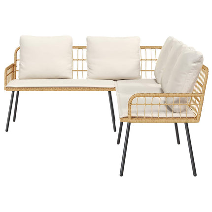 Soffa med kudde Natur 173 x 231 x 90cm Stål