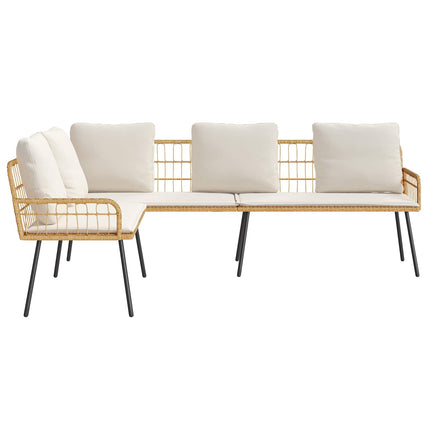 Soffa med kudde Natur 173 x 231 x 90cm Stål