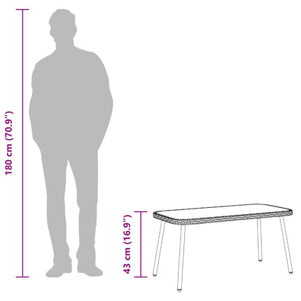 Kaffeebord Brun och svart 90 x 45 x 43 cm konstrotting