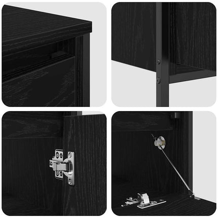 Badrumsmöbelset 3 st Svart Ek 90 x 34,5 x 60 cm Konstruerat trä