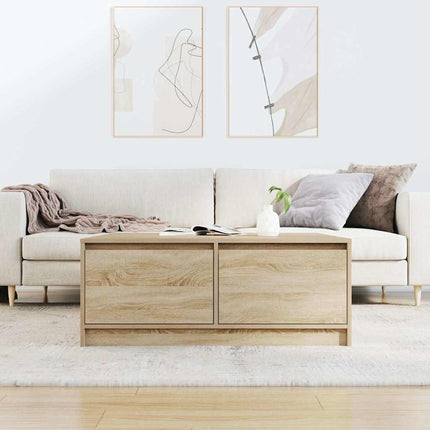 Soffbord med lådor sonoma ek 100x100x40 cm