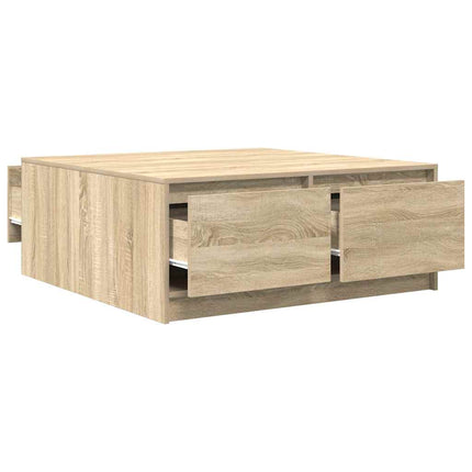Soffbord med lådor sonoma ek 100x100x40 cm