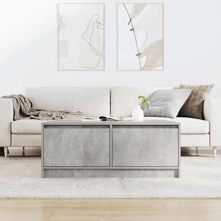 Soffbord med lådor betonggrå 100x100x40 cm
