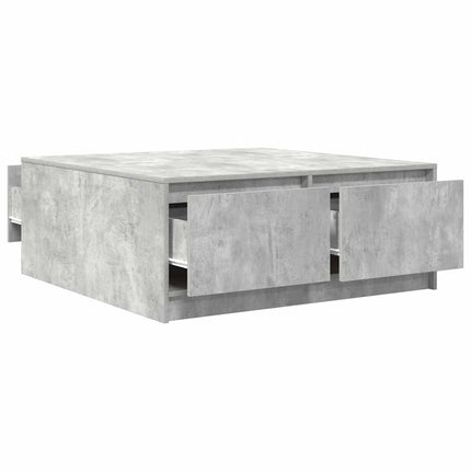 Soffbord med lådor betonggrå 100x100x40 cm