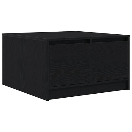 Soffbord med lådor svart ek 70,5x70x40 cm