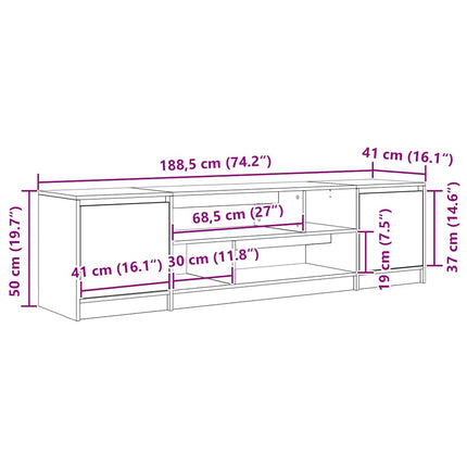 Tv-Bänk 188,5X41X50 Cm Konstruerat Trä