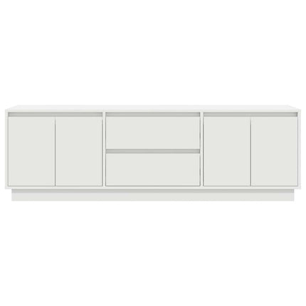 TV-bänk med LED-lampor vit 160,5x41x50 cm