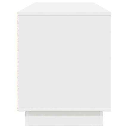 TV-bänk med LED-lampor vit 160,5x41x50 cm