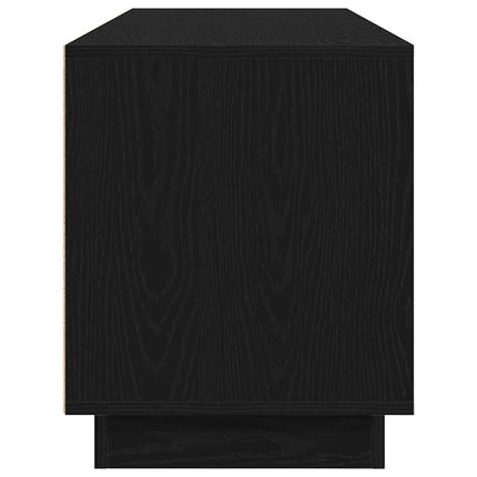 TV-bänk med LED-lampor svart ek 160,5x41x50 cm