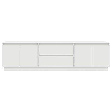 TV-bänk med LED-lampor vit 193,5x41x50 cm