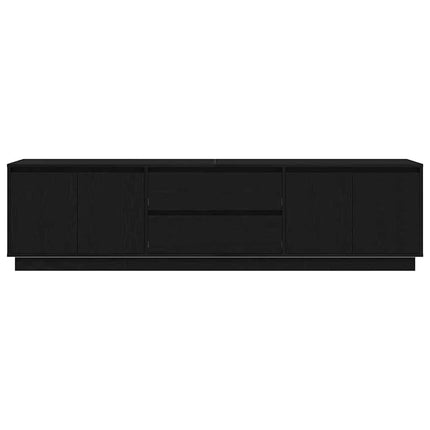 TV-bänk med LED-lampor svart ek 193,5x41x50 cm