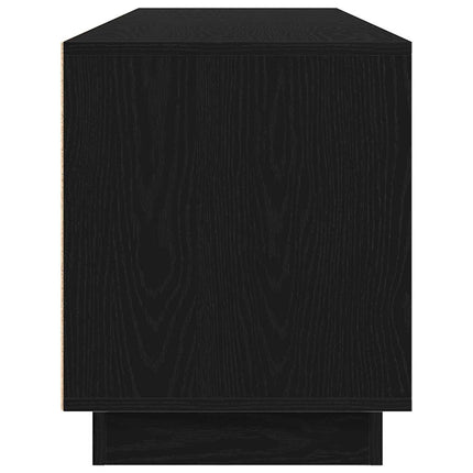 TV-bänk med LED-lampor svart ek 193,5x41x50 cm