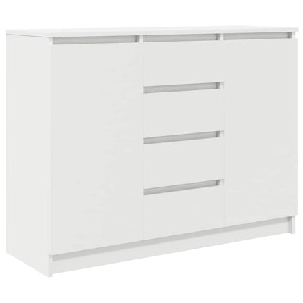 Skänk med lådor vit 100,5x35x76 cm konstruerat trä
