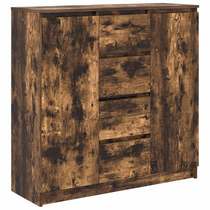Skänk med lådor i rökt ek 100,5x35x98,5 cm konstruerat trä
