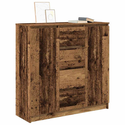 Skänk med lådor gammalt trä 100,5x35x98,5 cm konstruerat trä